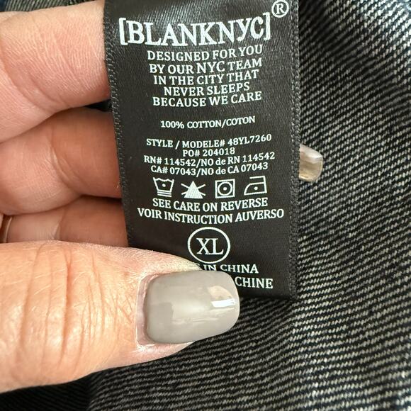 Women's Blank NYC Denim Blue Jean Short Sleeve Zip Front Dress Size XL NEW - Picture 5 of 8